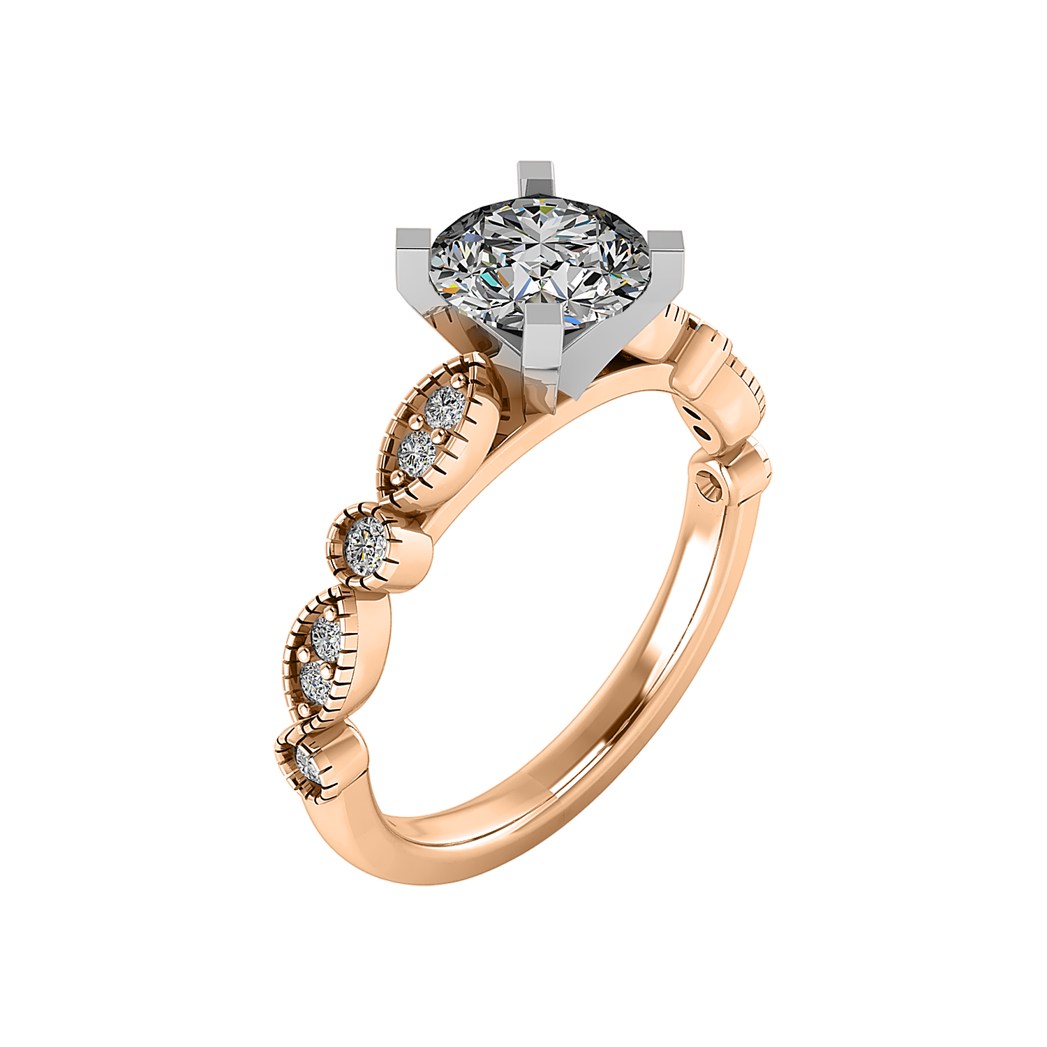 Avery Alternating MQ/RD diamond band